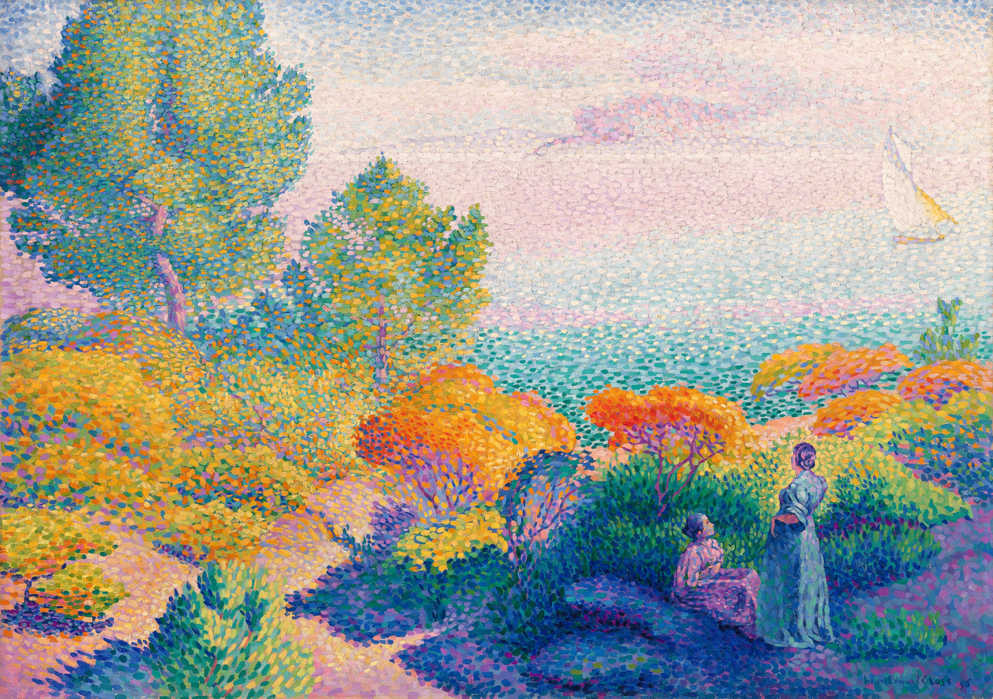 Two Women by the Shore Mediterranean (1896)