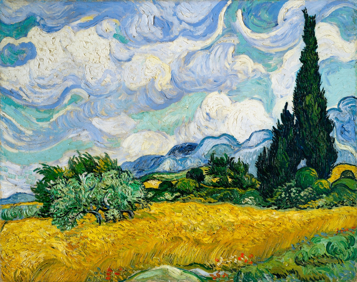 Wheat Field with Cypresses (1889)